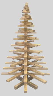 3d kerstboom met latten gekruisd