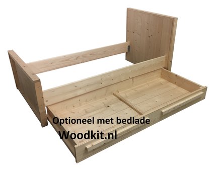 Steigerhout bed met opbergruimte bouwpakket