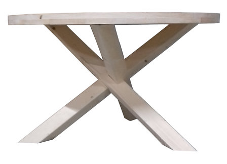 Ronde houten tafel van geschaafd steigerhout