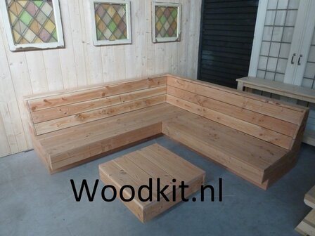 Hocker met hoekbank douglas hout