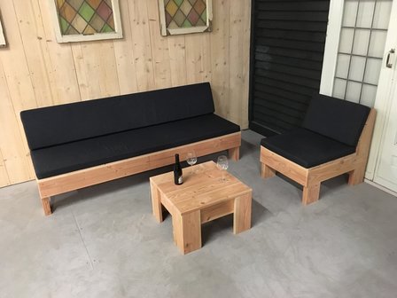 Loungeset douglas hout met kussens