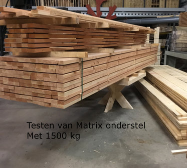 Testen houten matrix onderstel