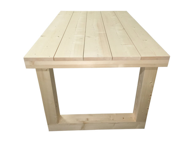 Steigerhout tafel zijkant