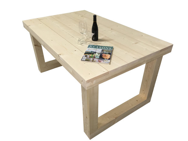 Steigerhout tafel van geschaafd steigerhout met u onderstel