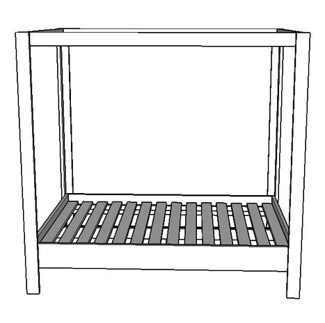 tekening van hemelbed zijkant