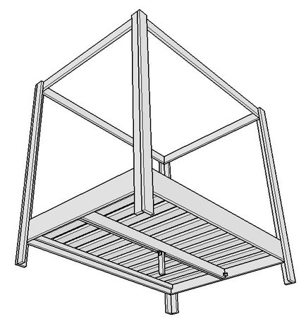 Tekening van hemelbed onderkant