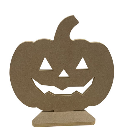 Houten Pompoen Halloween 46cm hoog