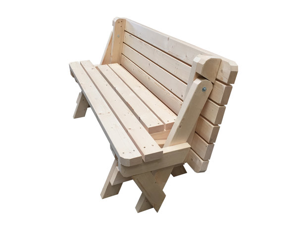 capaciteit Isaac Museum Opvouwbare Inklapbare Picknicktafel / Tuinbank - Woodkit