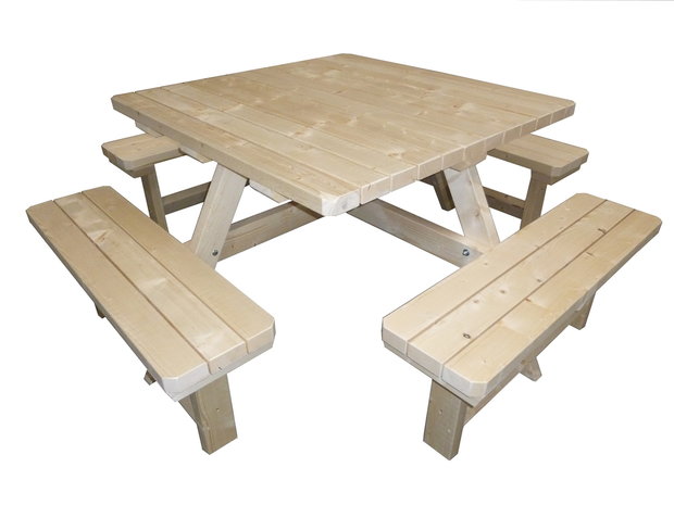 Vierkante Picknicktafel