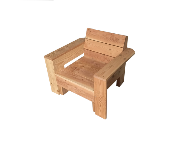 Loungestoel douglas hout met armleuningen