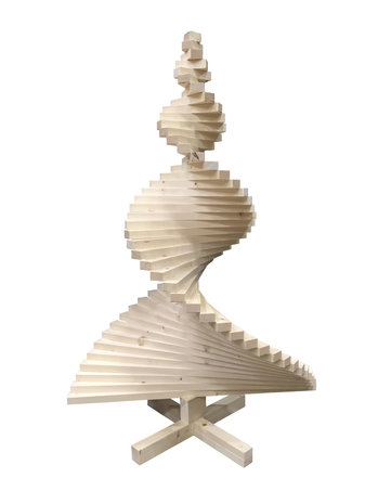 Houten kerstboom 3d als waaier