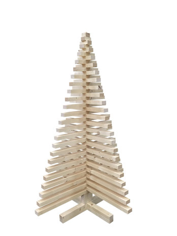 Houten kerstboom 3d takkengekruist