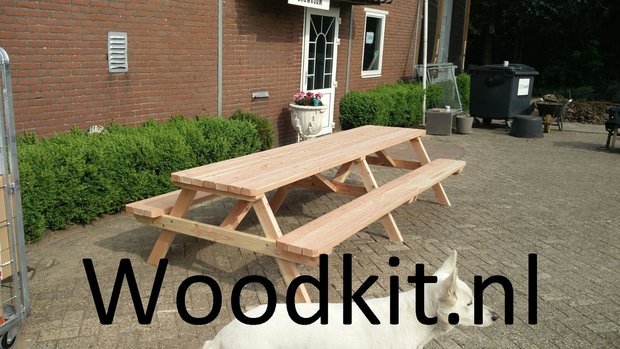 Douglas hout picknicktafel 300cm met extra poot