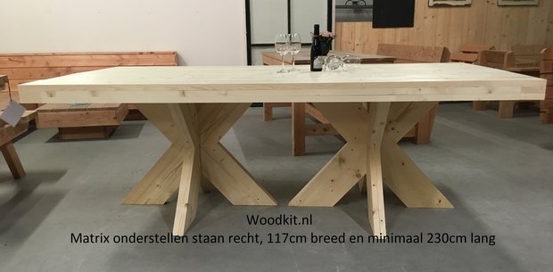 Tafel met dubbelle matrix tafelpoot