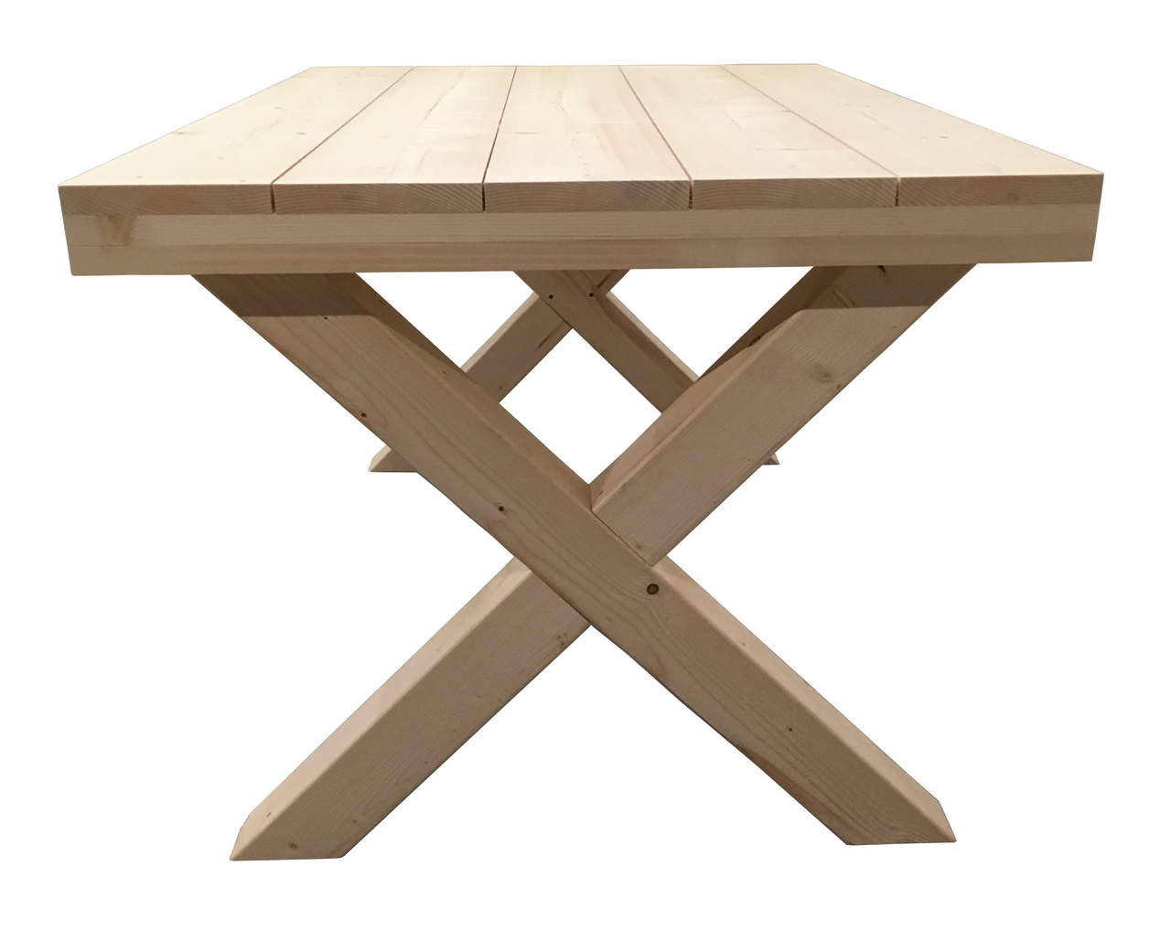 Verwonderlijk Steigerhout tafel bouwpakket met kruispoot van geschaafd MJ-11