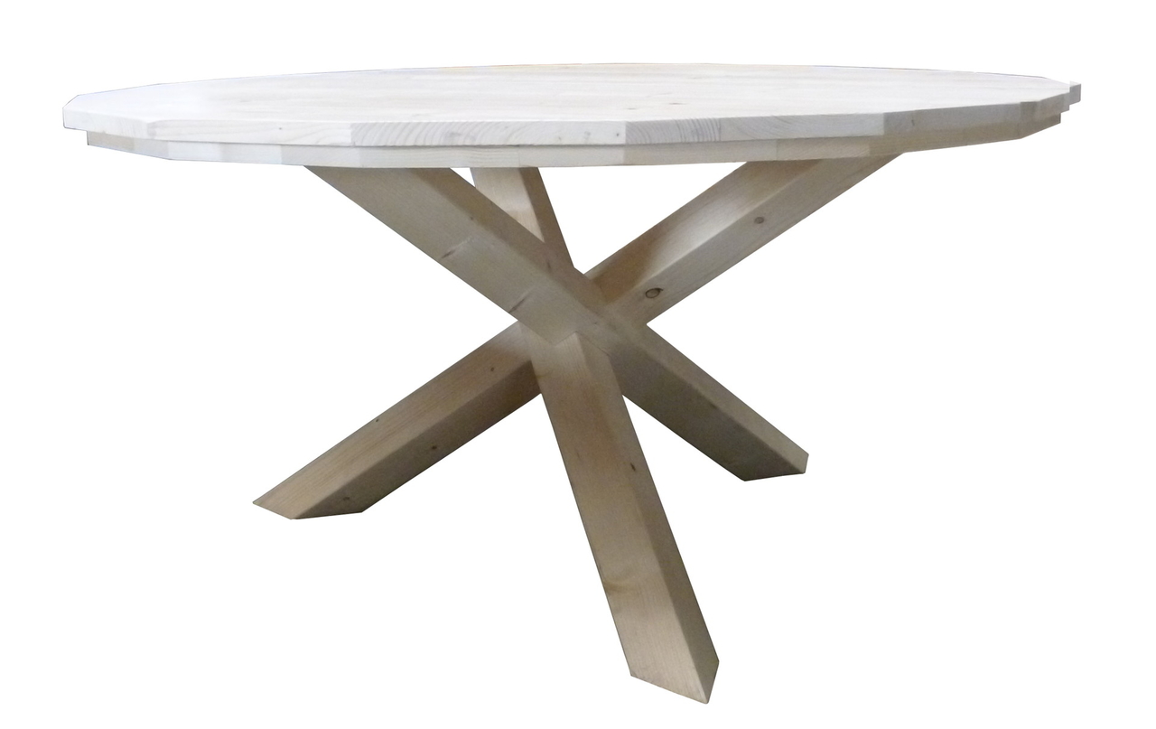 metalen kandidaat In zicht Ronde tafel steigerhout met driepoot - Woodkit