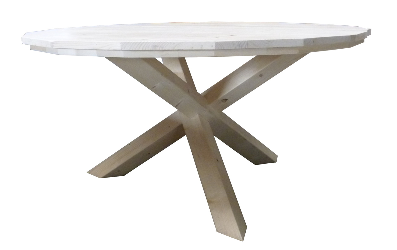 Verrassend Ronde tafel steigerhout met driepoot - Woodkit VM-67