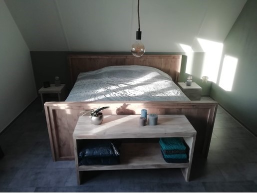 Steigerhout bed grey bovenkant