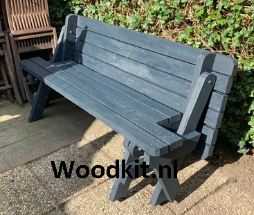 picknicktafel 2 in 1 als bank kleur antraciet