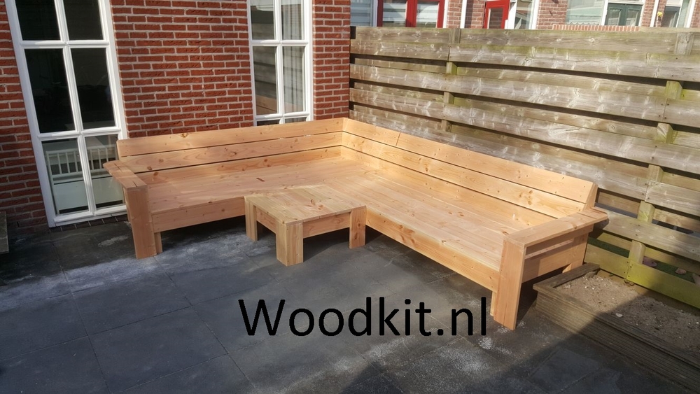 Houten hoekbank douglas hout