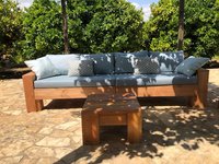 Grote loungebank douglas hout uit 2 delen