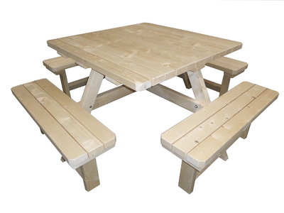 vierkante picknicktafel bouwpakket v.a. 169,-euro - woodkit