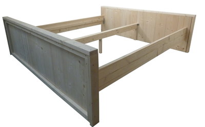 Beste Tweepersoons bed van steigerhout bouwpakket 180x200 - Woodkit QG-04
